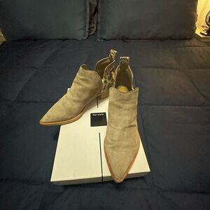 Dolce Vita Suede and Snake Skin Ankle Booties